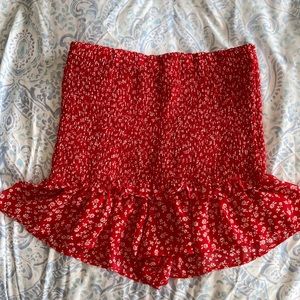 Red Floral Skirt
